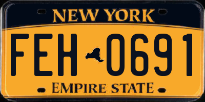 NY license plate FEH0691