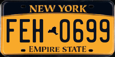 NY license plate FEH0699