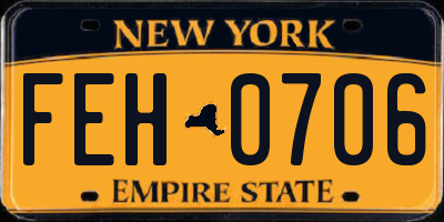 NY license plate FEH0706