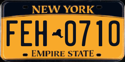 NY license plate FEH0710