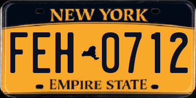 NY license plate FEH0712