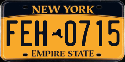 NY license plate FEH0715
