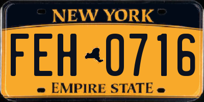 NY license plate FEH0716
