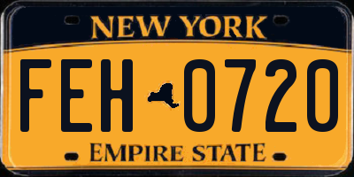 NY license plate FEH0720