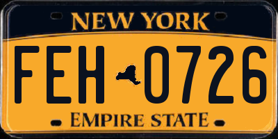 NY license plate FEH0726