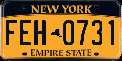 NY license plate FEH0731