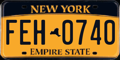NY license plate FEH0740