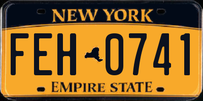 NY license plate FEH0741