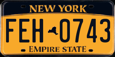 NY license plate FEH0743
