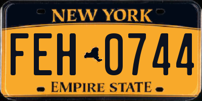 NY license plate FEH0744