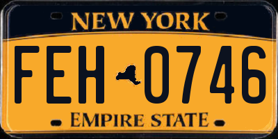 NY license plate FEH0746
