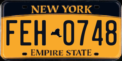 NY license plate FEH0748