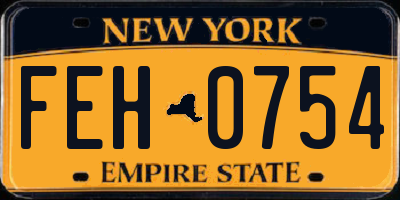 NY license plate FEH0754