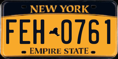 NY license plate FEH0761