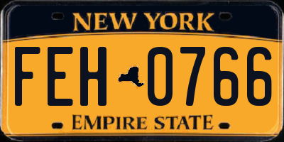 NY license plate FEH0766