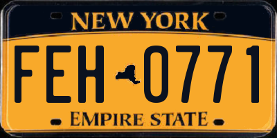 NY license plate FEH0771