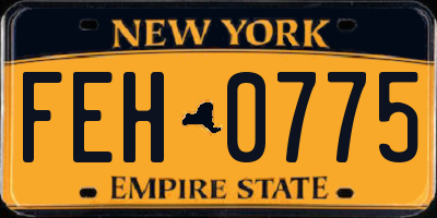 NY license plate FEH0775