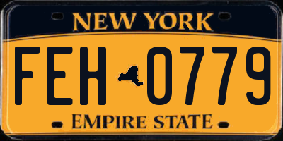 NY license plate FEH0779