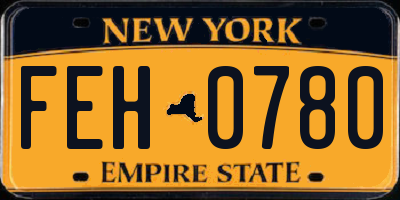 NY license plate FEH0780