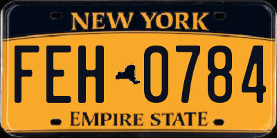 NY license plate FEH0784