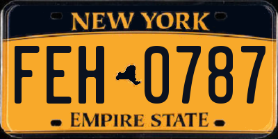 NY license plate FEH0787