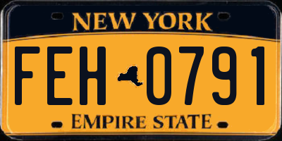 NY license plate FEH0791