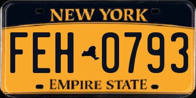 NY license plate FEH0793