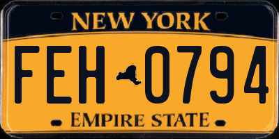 NY license plate FEH0794