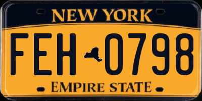 NY license plate FEH0798