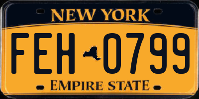 NY license plate FEH0799