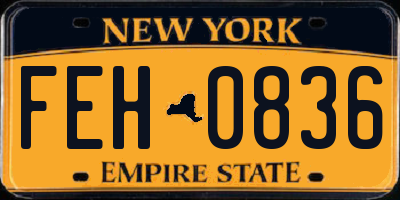 NY license plate FEH0836