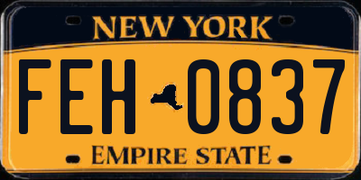 NY license plate FEH0837
