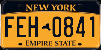 NY license plate FEH0841