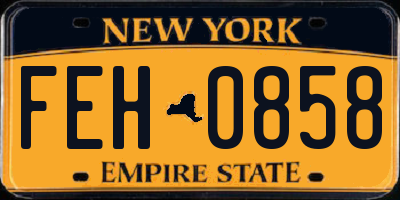 NY license plate FEH0858