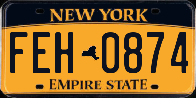 NY license plate FEH0874