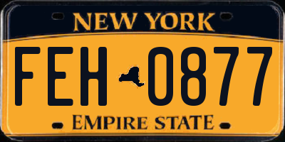 NY license plate FEH0877