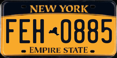 NY license plate FEH0885