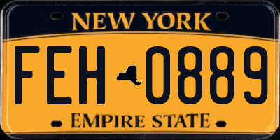 NY license plate FEH0889