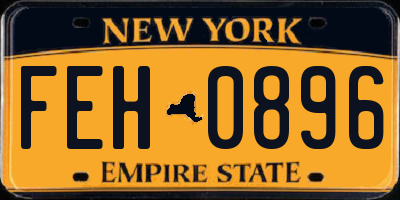NY license plate FEH0896