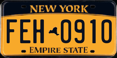 NY license plate FEH0910