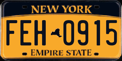 NY license plate FEH0915