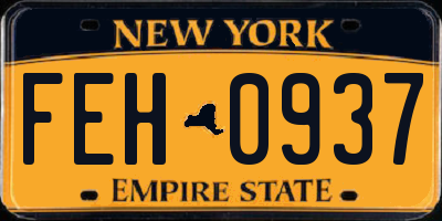 NY license plate FEH0937