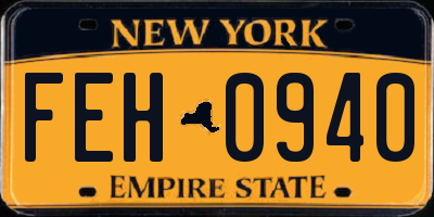 NY license plate FEH0940