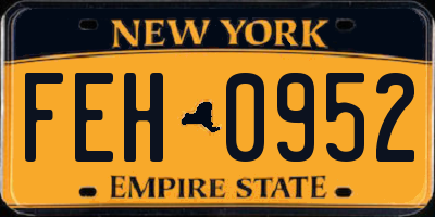 NY license plate FEH0952