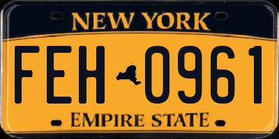 NY license plate FEH0961