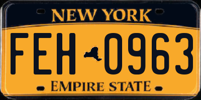 NY license plate FEH0963
