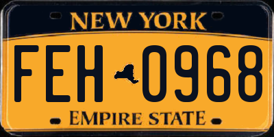 NY license plate FEH0968