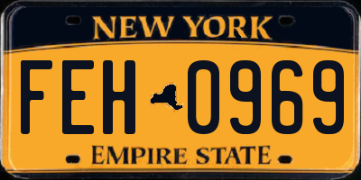NY license plate FEH0969