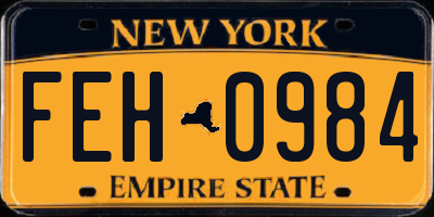 NY license plate FEH0984