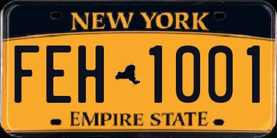 NY license plate FEH1001